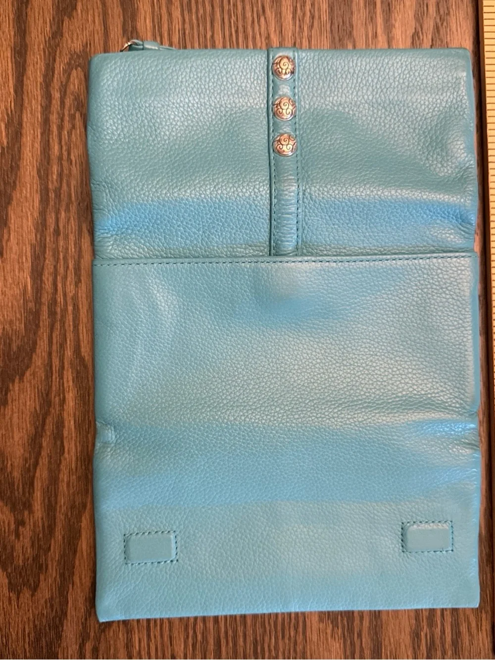 Brighton Turquoise Fold-Over Clutch with Ornate Silver Studs